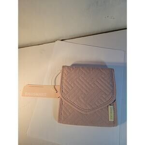 BAGSMART Pink Travel Jewelry Organizer Case Foldable Jewelry Roll BRAND NEW